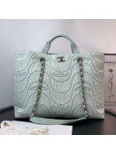 Chanel  Washed Denim CC Wave Shopping Bag White 2021