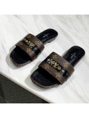 Louis Vuitton Revival Monogram Studs Flat Slide Sandals Monogram Canvas 2021