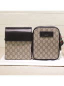 Gucci GG Supreme Two-Pouch Belt Bag 50956 Beige 2019