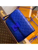 Louis Vuitton S Lock A4 Pouch Monogram Taurillon Leather M80582 Blue 2021