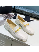 Chanel Lambskin Loafers with Coin Purse G37044 White 2020