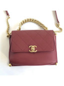 Chanel Calfsin & Gold-Tone Metal Small Flap Bag A57941 Burgundy F/W 2018