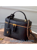 Louis Vuitton Monogram Embossed Leather Nice Mini Beauty Case/Cosmetic Bag M44985 Black 2020