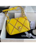 Chanel Quilted Lambskin Small Flap Bag with Entwined Chain AS2382 Yellow 2021