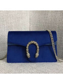 Gucci Dionysus Velvet Super Mini Bag 476432 Blue