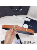 Chanel Calfskin Belt 3cm Brown 2021 82