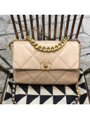 Chanel 19 Large Quilted Goatskin Flap Bag AS1161 Nude 2019
