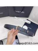 Chanel Calfskin Belt 3cm Black 2021 85