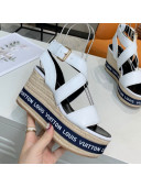 Louis Vuitton Boundary Leather Wedge Sandals White 2021