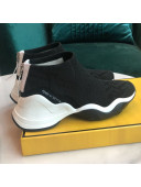 Fendi FFluid Knit Jacquard Zip Sneakers Black 2019