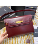 Saint Laurent Manhattan Shoulder Bag in Smooth Shiny Leather 579271 Burgundy 2020