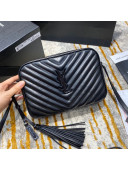 Saint Laurent Lou Camera Shoulder Bag in Quilted Leather 520534 All Black 2020