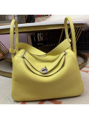 Hermes Lindy 26cm in Togo Leather with Silver Hardware Yellow (Half Handmade)
