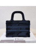 Dior Mini Book Tote Bag in Camouflage Embroidered Canvas Bag Blue 2019