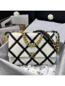 Chanel 19 Crochet Quilted Calfskin Maxi Flap Bag AS1162 White 2020