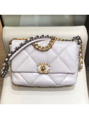 Chanel Lambskin 19 Small Flap Bag AS1160 White 2019