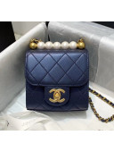 Chanel Imitation Pearls Square Clutch with Chain Bag AP0997 Blue 2020