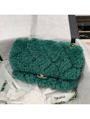 Chanel Shearling Lambskin Small Flap Bag AS1199 Green 2019