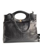 Chanel Lambskin & Python Leather Chanel 31 Large Shopping Bag A57978 Black 2018