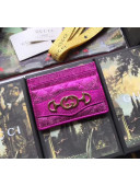 Gucci Laminated Leather Card Case 536354 Fuchsia