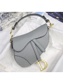 Dior Mini Saddle calfskin bag in Grainy Calfskin Grey Stone 2020
