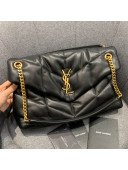 Saint Laurent Loulou Puffer Medium Bag in Quilted Lambskin 577475 Black/Gold 2019