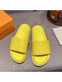 Louis Vuitton Monogram Supple Leather Flat Slide Sandals Yellow 2021