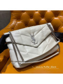 Saint Laurent Loulou Puffer Medium Bag in Quilted Lambskin 577475 White 2019