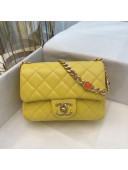 Chanel Lambskin Resin Stones Chain Mini Flap Bag AS2379 Yellow 2021 TOP