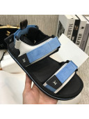 Louis Vuitton Arcade Flat Strap Sandal Blue 2021