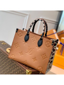 Louis Vuitton OnTheGo MM Tote Bag with Leopard Print M58521 Caramel Brown 2021 Wild at Heart