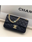 Chanel Lambskin Resin Stones Chain Small Flap Bag AS2380 Black 2021 TOP