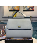 Dolce&Gabbana Classic Large Sicily Palm-Grained Leather Top Handle Bag 5517 Grey 2020