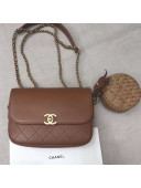 Chanel Calfskin Flap Bag and Coin Purse AS1094 01 Brown 2019