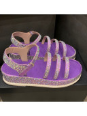 Chanel Crystal Platform Sandals G37140 Purple 2021