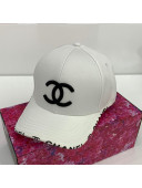 Chanel Canvas Baseball Hat White 2021 18