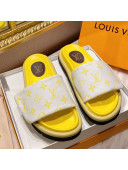 Louis Vuitton Pool Pillow Comfort Monogram Nylon Slide Sandals Yellow 2021