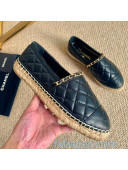 Chanel Quilted Lambskin Espadrilles G36966 Black 2020