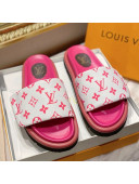 Louis Vuitton Pool Pillow Comfort Monogram Nylon Slide Sandals Pink 2021