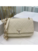 Chanel Quilted Lambskin Entwined Chain Large Flap Bag AS2319 White 2021 TOP