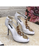 Dolce&Gabbana DG Calfskin Chain Sandals 10.5cm White 2021