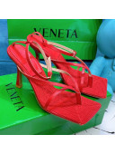 Bottega Veneta Stretch Strap Thong Sandals 9cm Red 2021