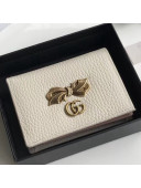 Gucci Leather Card Case With Bow 524289 White 2018