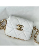 Chanel Calfskin Small Flap Coin Purse with Chain AS2376 White 2021 TOP