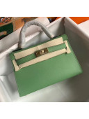Hermes Mini Kelly II Handbag in Original Epsom Leather Light Green(Gold Hardware)