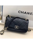 Chanel Quilted Lambskin Entwined Chain Medium Flap Bag AS2318 Black 2021 TOP