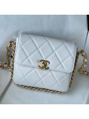Chanel Calfskin Large Flap Coin Purse with Chain WOC AS2377 White 2021