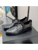 Chanel 19 Calfskin Lace-ups with CC Back Black 2021