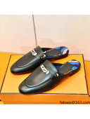 Hermes Oz Mule in Smooth Calfskin with Iconic Kelly Buckle Black 36 2022(Handmade)