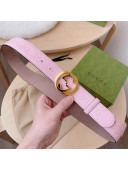 Gucci GG Leather Belt 3.7cm Pink/Gold 2021 29